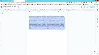 how to split text into two columns in google docs