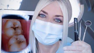 ASMR Dental Exam & Tooth Cleaning - Taking Photographs - Picking, Scraping, Suction, Gloves, Typing