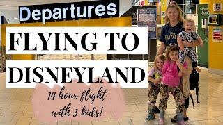 FLYING TO DISNEYLAND | 14 HOUR FLIGHT WITH THREE KIDS | TRAVEL VLOG