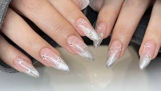 Velvet Nails | New Year Nails | Acrylic Nails | Glitter Nails | Full set of Acrylic Nails