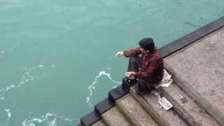 Amazing non-stop fishing woman in Hong Kong