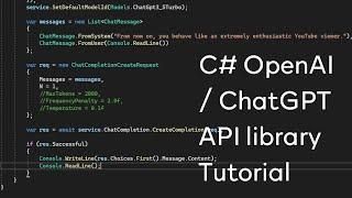 C# - OpenAI / ChatGPT API library Tutorial