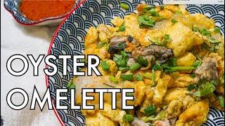 Singapore Fried Oyster Omelette with Sambal Chilli Sauce Recipe | Orh Luak Orh Jian | Halal Recipe