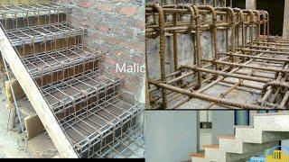 zigzag staircase step by step process | Chain Staircase For Duplex House #chainstaircase