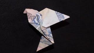 оригами из денег голубь из купюры origami out of money