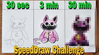 Drawing CATNAP in 30 sec, 3 min, 30 min | Poppy Playtime Chapter 3