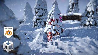 Snowy Assets Part 2 - Snowy Pine Trees - Blender 4 Unity 2023 ep 124