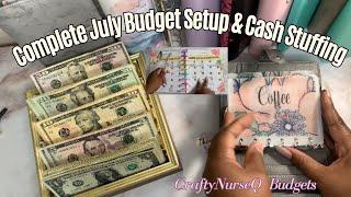 Budget Setup for July Cash Stuffing Bills Savings Challenges Plan with Me #cashstuffingbinder