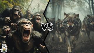 Chimpanzee Family vs Wolf Pack -  Who Would Win?