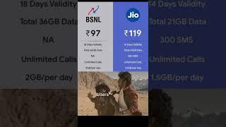 BSNL vs Jio plan #bsnl #jioplan #telecom #jio