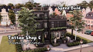 Tattoo Shop and Family Home | Sims 4 Speed Build | No CC |