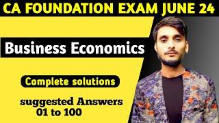 ECONOMICS PAPER SOLUTION - CA FOUNDATION JUNE 2024 -  LIVE @30minutesfoundation