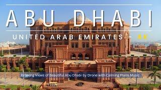 Abu Dhabi - Scenic Views of Beautiful Abu Dhabi by Drone with Calm Piano Music (4K)