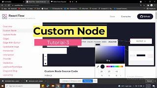 React flow tutorials-3 | Custom Node | React Flow | React Tutorial