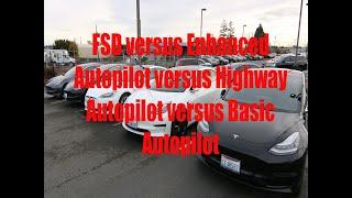 FSD, Enhanced Autopilot, Highway Autopilot, Basic Autopilot Comparison!!