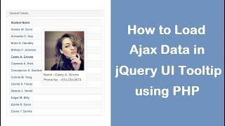 How to Load Ajax Data in jQuery UI Tooltip using PHP
