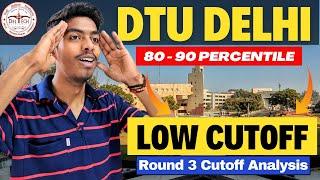 DTU Delhi Low Cutoff for Outside Delhi 2024  | DTU Round 3 Cutoff Analysis 2023 Vs 2024  #dtu #jee