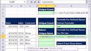 Excel Magic Trick 698: Extract Unique Items w Formula For Data Validation Drop-Down List