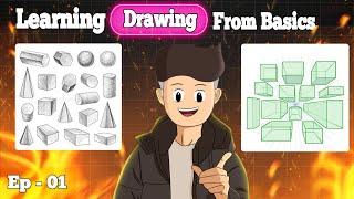 Basic Fundamentals of Drawing || Shapes And Perspective || Ep - 01 || Op Animation