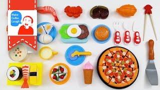 Velcro Food Toy Cutting Pizza Hamburger Plastic Cooking Playset for teaching children