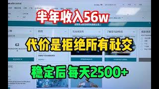 【子维副业推荐官】开挂的人生又多爽，半年存了56w，全靠一台电脑养活自己，适合不爱社交的普通人！详细教程