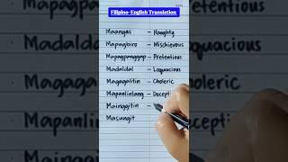 Filipino-English Translation #learnfilipino #vocabulary #shortvideo #shorts