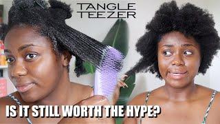 I TRIED TANGLE TEEZER ON MY 4C HAIR AGAIN….DETANGLE + LOW PONYTAIL TUTORIAL