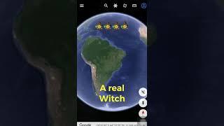 #99 So scary￼‍️witch ‍️ in Google map & Google earth.real/fake.creepy weird thing #shorts