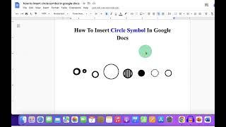 How To Insert Circle Symbol In Google Docs