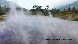 Steaming Sileri volcanic crater on the Dieng Plateau - August 2020