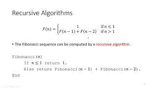 Recursive algorithms and recurrence relations - Discrete Math for Computer Science