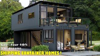 Shipping Container House | Modern 2-Storey Container House With Relaxing Chairs On The Balcony