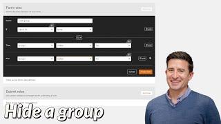 How can I hide a group control through rules?
