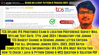 TCS Xplore 17 June IPA Assessment Survey | Mandatory For Joining | Exam Pattern Free Preparation PDF