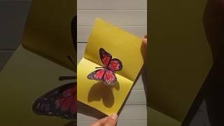 DIY butterfly pop-up card || easy idea #giftideas #papercraft#diy #shorts 