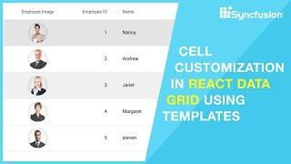 Cell Customization in React DataGrid Using Templates