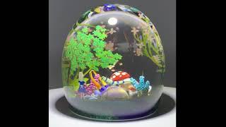 "Alice Meets the Caterpillar" Glass Art Paperweight by Cathy Richardson & Alison Ruzsa