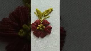 Easy  embroidery flower design tutorial   #shorts #shortvideo