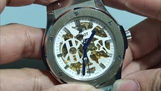 FULL SERVIS JAM TANGAN HUBOLT SKELETON MING ZHU 7120