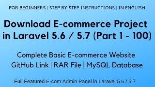 Run E-commerce Project in Laravel 5.6 / 5.7 Offline (Part 1 - 100)