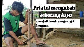 Proses pembentukan kayu ke benda yang lebih berguna.