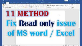 11 method Fix When MS Word Opens In Read Only Mode