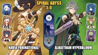 (F2P) Navia Furinational & Alhaitham Hyperbloom | Spiral Abyss 5.0 - Floor 12 | Genshin Impact