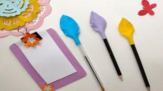 How to make a pencil topper easy using paper | Easy paper craft ideas | back to school crafts