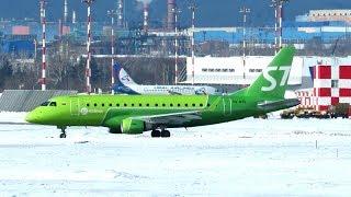 Взлет самолетов S7 Airlines «Сибирь» Embraer ERJ-170