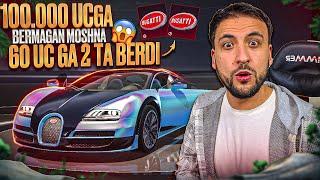 100.000$ UCGA BUGATTI OCHTIK OXIRIDA 60 UCGA 8 GA TUSHDI  3 TA AKKAUNTDA OPEN KEYS PUBG MOBILE