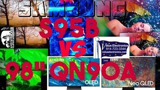 SAMSUNG S95B VS QN90A 98" !! QD-OLED VS MINI LED! VALUE ELECTRONICS