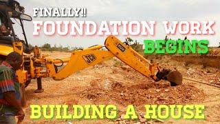 Building a House In Ghana Step By Step | Excavation Of Foundation Footings | Excavator Operation