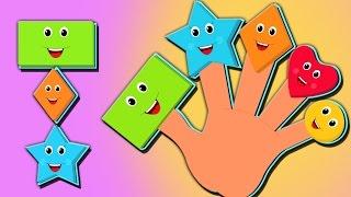 formas dedo família | dedo canção familiar | crianças rima de berçário | Shapes Finger Family