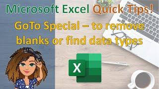 Use GoTo Special to remove blank rows or find certain value types in Excel (error checking)